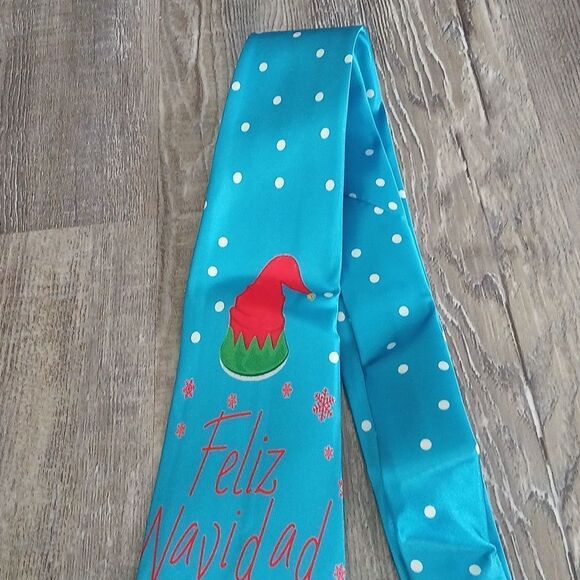 Christmas Necktie Christmas Party Fun Feliz Navidad Elf NEW - Picture 3 of 5